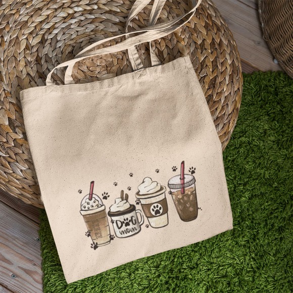 Tote Bag, the perfect blend of neutral and chic!  Dog and coffee lovers only! - Picture 9 of 12
